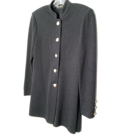 St. John black button front cardigan - Picture 6 of 7